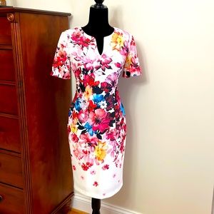 Floral Adrianna Papell 6P fully lined dress - great condition